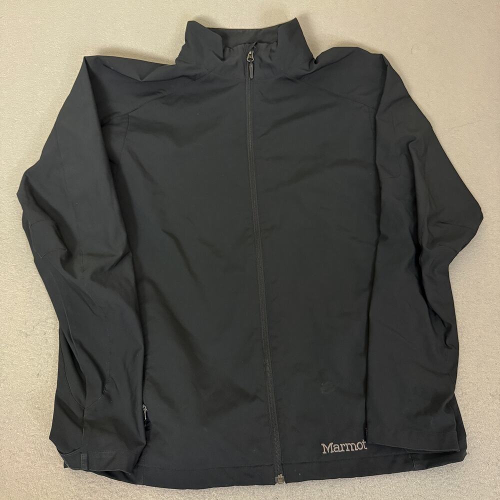 Marmot Softshell Jacket Mens XL Black Full Zip Outdoor Hiking Friending Team